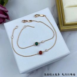 Charm Bracelets Classic Brand Anniversary Gift Jewelry For Women Ball Bead Bangle Wedding Rose Gold Red Green GemCharm Inte22