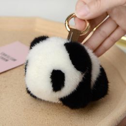 Portachiavi Ciondolo Panda reale Portachiavi per auto Simpatico peluche Mini Borsa per animali Anello da appendere Donna Chiavi decorative Accessori Bambola