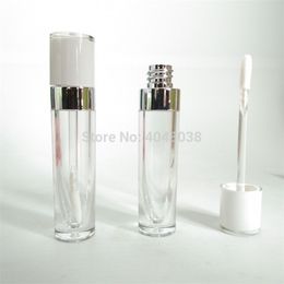 6.5ml Empty Round Lip Gloss Tube White Cap with Clear Bottle Plastic Cosmetic Packaging Containers Lip Gloss Tubes 50pcs/lot T200819