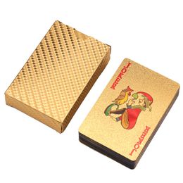 Reusable 24K Gold Foil Playing Cards Family Entertainment Board Game Quality Waterproof Plastic Magic Poker Card 8 Styles