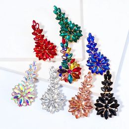 Long Crystal Dangle Earrings Colorful Rhinestone Hangle Earring Luxury Ear Ring for Women Jewelry Accessories