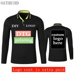 Customized Long Sleeved Add Your Own Picture Polo Shirt With Custom Printed 220608