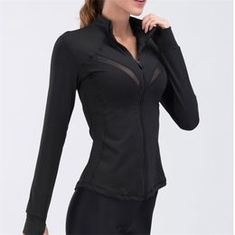 Women Running Jacket Long Sleeve Gym Training Fitness Shirts Sport Coats Yoga Shirt Top Sweatshirt Ladies T200401