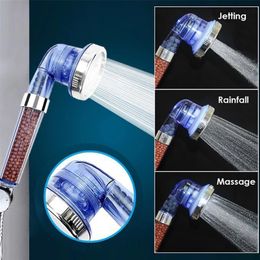 Arrival 3 Modes SPA Shower Head High Pressure Saving Water Adjustable Nozzle Premium Bathroom Filter 220401