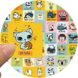 Pack of 60Pcs Cartoon Animal Stickers No-Duplicate Waterproof Sticker Luggage Skateboard Notebook Helmet Water Bottle Car decals Kids Gifts