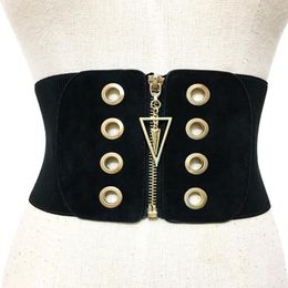 Belts 27''Length 4.7''Width Fashion Trend Women Elastic High Waist Girdle With Zipper Novel Female Cummerbunds 2022