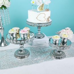 Other Bakeware 1Pcs Crystal Mirrored Tray Cosmetic Vanity Jewellery Trinket Organiser Decorative Cupcake Dessert Holder Gold SilverOther