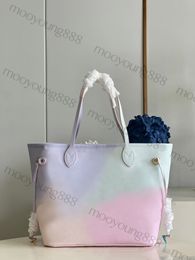 12A Upgrade Mirror Quality Luxurys Designer Pink Tote Bag Womens Medium Rainbow Canvas Shopping Bag Purse Shoulder Bags Fahion Clutch Handbags Totes With SN