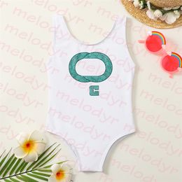 Girl Designer Swimwear Letter Printed Kid Bikini Sling One Piece Swimsuit Children Pool Bathing Suit