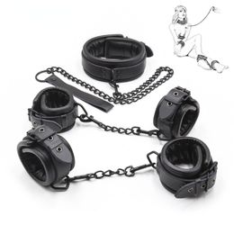 PU Leather sexy Handcuff Restraints Ankle Cuff BDSM Bondage Toy for women Fetish couple Cosplay Erotic Accessories