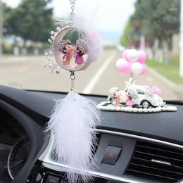 Interior Decorations Handmade Car Accessories For Women Elegant Lovers Hanging Decoration Artifical Pendant Ornament AccessoriesInterior