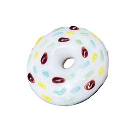 Colorful Smoking Pyrex Thick Glass Donut Doughnut Shape Pipes Filter High Quality Handmade Portable Dry Herb Tobacco Cigarette Holder Tips Tube DHL Free