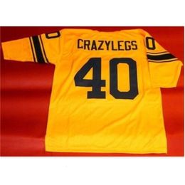 Uf Chen37 Goodjob Men Youth women Vintage #40 ELROY CRAZYLEGS HIRSCH CUSTOM 3/4 SLEEVE Football Jersey size s-5XL or custom any name or number jersey