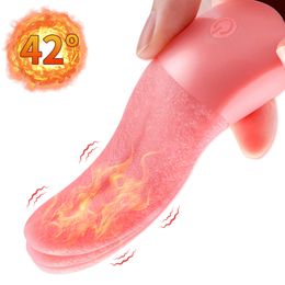 Realistic Tongue Vibrator G-spot Vagina Stimulator Smart Heating Female Masturbator Nipple Massager Erotic sexy Toys for Couple