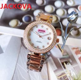 Super Women Double Diamonds Ring Watches 33mm dial full stainless steel quartz sapphire super Top quality nice model bracelet Classic Wristwatches