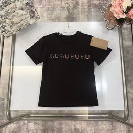 Childrens T-shirts Summer Kid T-shirt Short Sleeve Baby Girls Boys Shirt Child Clother With Letters Pattern Clothes Tee 90-160 Black White best quality