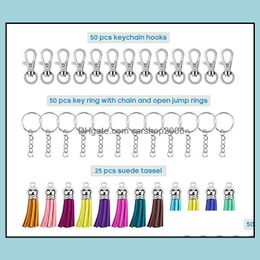 Key Rings Jewelry Diy Tassel Keychain Circle For Car Keychains Pendant Keyrings With Chain Swivel Hooks Jump Ring Decoration Dhufs