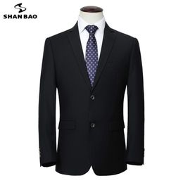 Shan Bao 6xL 7XL 8XL 9XL негабаритных мужских бизнес повседневная джентльмен костюма пиджак весна свадьба банкетный бренд костюм куртка 220409