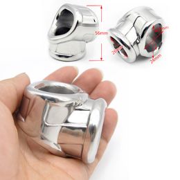 Top quality Thick Heavy male stainless steel penis lock cock ring ball stretcher BDSM erection ejaculation Delay sexy toy for men