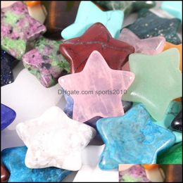 Arts And Crafts Arts Gifts Home Garden 20Mm Random Color Mini Star Statue Natural Stone Carving Decoration Crystal Po Dh4Zv