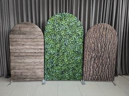 Party Decoration Sells Arch Backdrop With Three Pieces Brown Wooden And Green Grass Series Po BoothParty