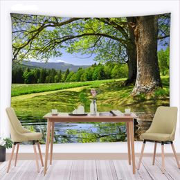 Tapestries Idyllic Landscape Tapestry Nature Forest Tree Wall Art Hanging For Bedroom Living Room Dorm Decor TapestriesTapestries