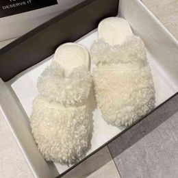 2022 Winter Women House Slippers Fluffy Comfortable Flat Ladies Slides Autumn Winter House Warm Female Slip on Furry Shoes G220730