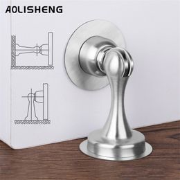 Free punch stainless steel stop bathroom crash touch new stealth strong magnetic door suction 201013