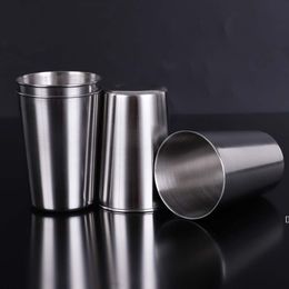 350ML Stainless Steel Cups mugs 12Oz Pint Cups Water Tumblers Stackable and Unbreakable Drinking beer Cup BBB15054