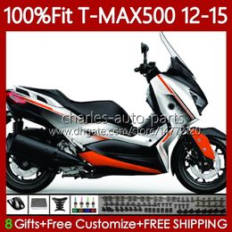 Injection Mould Fairings For YAMAHA TMAX-500 MAX-500 TMAX500 12 13 14 15 Body 113No.35 T MAX500 TMAX MAX 500 2012 2013 2014 2015 T-MAX500 12-15 OEM Bodywork White red