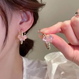 Dangle & Chandelier 2022 New Trendy Baroque Butterfly Pearl Tassel Drop Earrings For Women Shiny Zircon Earrings Bowknot Vintage Jewelry