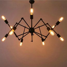 Pendant Lamps American Industrial Style Modern Minimalist Iron Office Spider Shaper Chandelier Living Room Study Creative Personality Led La