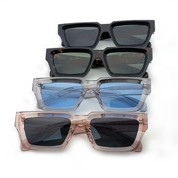 Brand Designer Men Women Polarised Sunglasses Square Frame Vintage Eyewear Unisex Grey Blue Lens Eyeglasses Plank Frames Retro Sun glasses with Case
