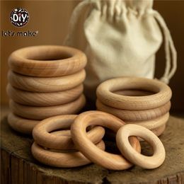 Lets Make 50pcs Wooden Rings DIY Customise 98705540mm Smooth Surface Natural Maple Wood Rodent Baby Teething Bpa Free 220815