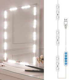 Kit luci per trucco a LED Touch Lampadine a specchio dimmerabili Luci di illuminazione per vanità per toletta da parete Bagno