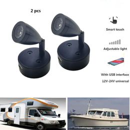 Wall Lamp Pcs LED Smart Touch Dimmable Reading Lights With USB Charging Interface Used For Motorhomes Boats Yachts RV LampsWall