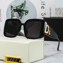 Vintage Square Large Frame Glasses Luxury Brand Designer Women's Fashion Letter Decorative Eyewear Sunglasses for Men