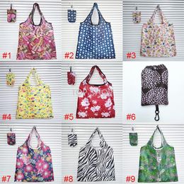 Latest Home Storage Nylon Foldable Shopping Bags Reusable Eco-Friendly folding Bag Shopping Bags new Ladies Storage Bags 2022