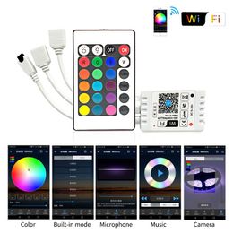 Controllers 5V 12V 24V Wifi Led Controller 2835 5730 Strip Mobile APP IR RGB Dimmer For Light Bar TV Backlight