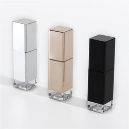 Lip Gloss 10ml Square Empty Tube Black Plastic Container Cosmetic Packaging Containers 50pcsLip