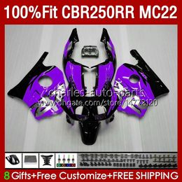 Fairings For HONDA CBR250 CBR 250RR 250 RR CC 250CC 1990 1991 1993 1994 1996 1997 1998 1999 131No.151 CBR250RR MC22 90 91 92 93 94 95 96 97 98 99 Injection Body Purple Blk