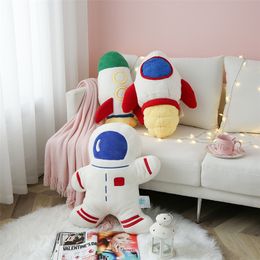 space series pillow child room bedside decoration cute pillow spaceship rocket plush toy doll office cushion sofa livin LJ201126