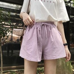 Summer Womens Shorts Cotton Linen Beach Short Pants Bermuda Female Clothing Hip Hop Fitness Track Loose Casual Shorts For Women 220527