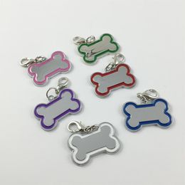 30 pcs/lot Creative cute Stainless Steel Bone Shaped DIY Dog Pendants Card Tags For Personalized Collars Pet Accessories262J