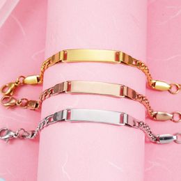 Link Chain 2022 Est Mirror Polished Stainless Steel Strip Charms Bracelets For DIY Custom Name Logo Words Womens Kids Fashion Jewellery Kent22