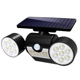 Solar Outdoor Waterproof Garden Rotatable Lamp Wall Lights Motion Energy Charge Light Double-End Sensor 14Leds Tfnct