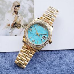 Womens Fashion Blue Watch 36mm Stainless Steel Bracelet Automatic Mechanical Water Resistant mens watch watches high quality designer watches movement watches