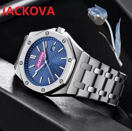 2022 Mens Sport Watch 42mm Quartz Movement Male Time Clock Watch Solid Fine Full Stainless Steel Band President Top quality nice waterproof Wristwatch Montre de Luxe