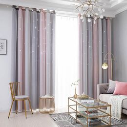 Curtain & Drapes Roman Curtains For Living Room Tulle Bedroom Double Layer Blackout Home Star Roller Blinds On The WindowCurtain