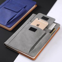 Notepads Business A5 Office Notepad Multi-functional Pocket Holder Account Book Imitation Cloth PU Leather Notebook Planner Accessories